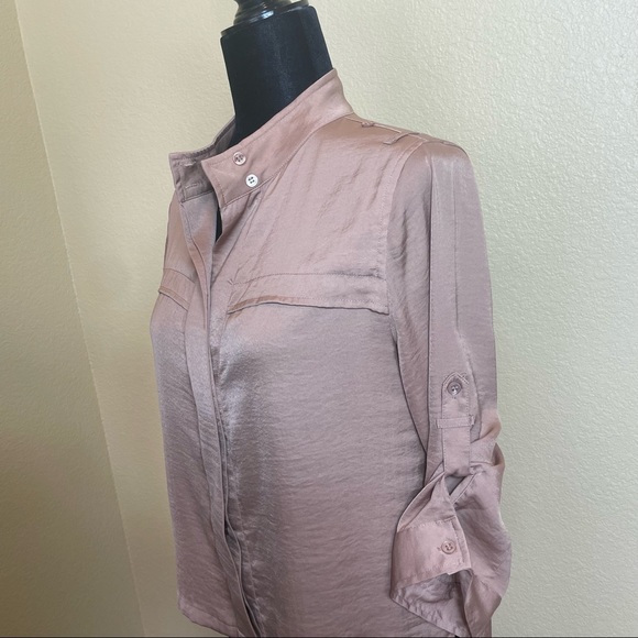 Button-down Silky Camel Blouse - Picture 3 of 9